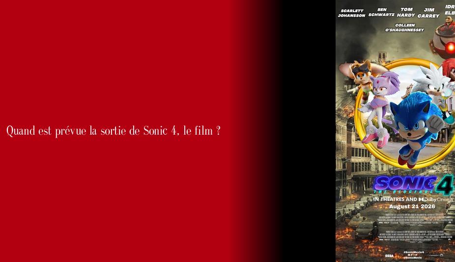 Quand est prévue la sortie de Sonic 4, le film ? Palmarès Magazine L