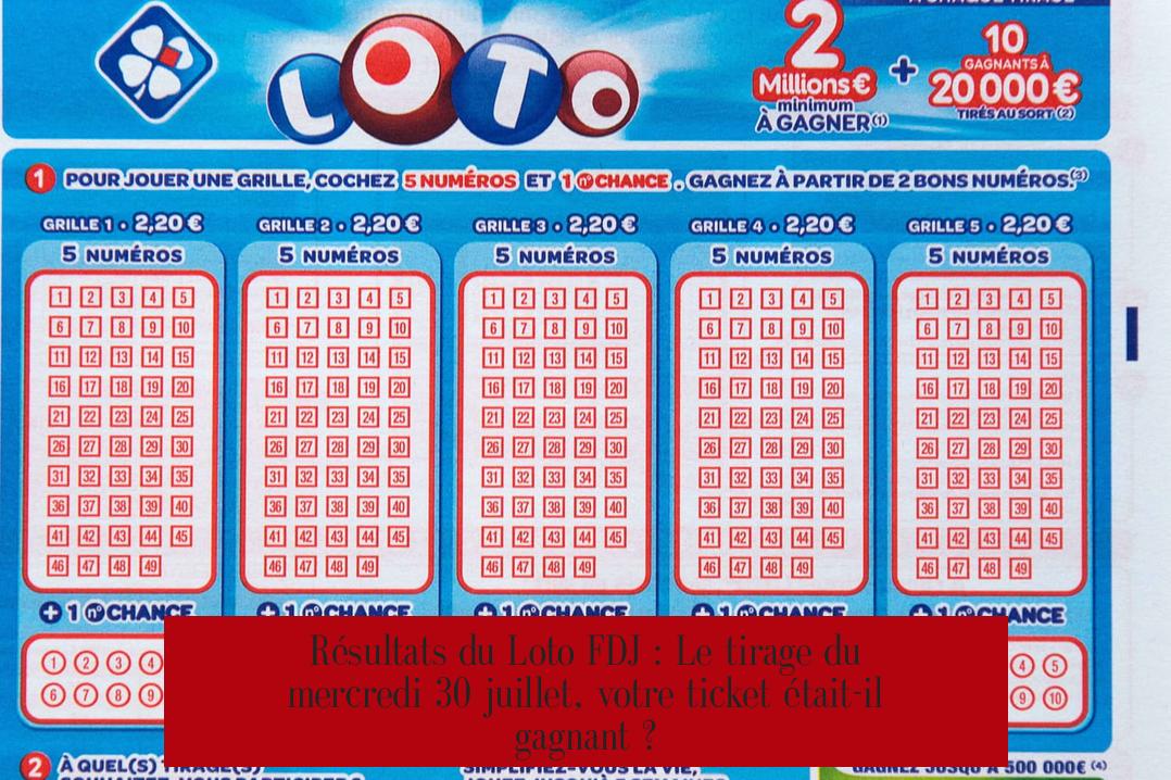 Résultats du Loto FDJ : Le tirage du mercredi 30 juillet, votre ticket était-il gagnant ?