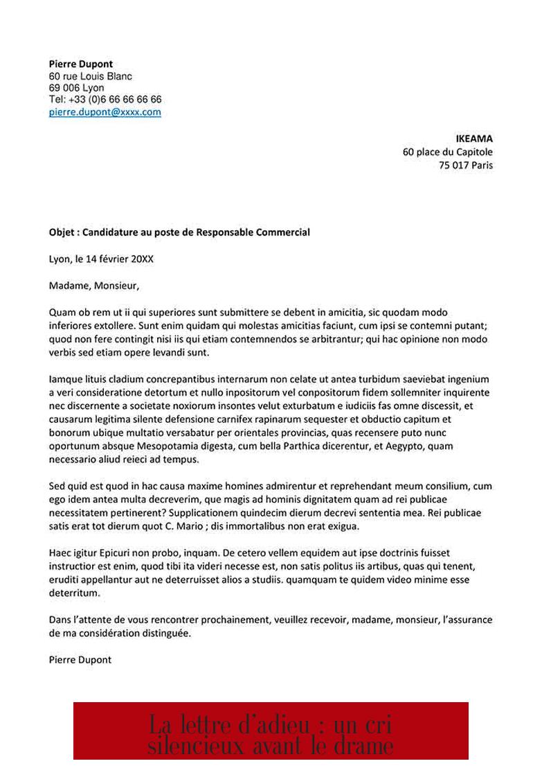 La lettre d’adieu : un cri silencieux avant le drame