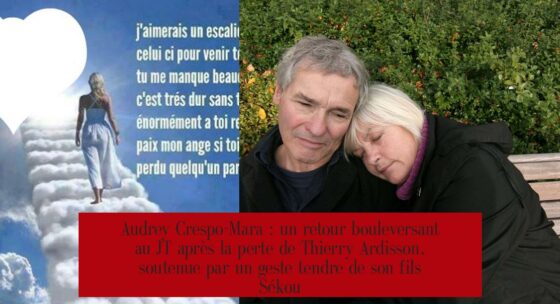 Audrey Crespo-Mara : un retour bouleversant au JT après la perte de Thierry Ardisson, soutenue par un geste tendre de son fils Sékou