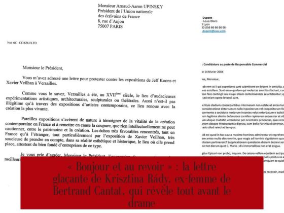 « Bonjour et au revoir » : la lettre glaçante de Krisztina Rády, ex-femme de Bertrand Cantat, qui révèle tout avant le drame