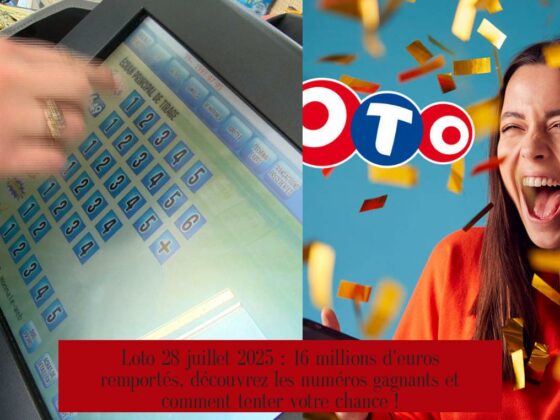 Loto 28 juillet 2025 : 16 millions d'euros remportés, découvrez les numéros gagnants et comment tenter votre chance !